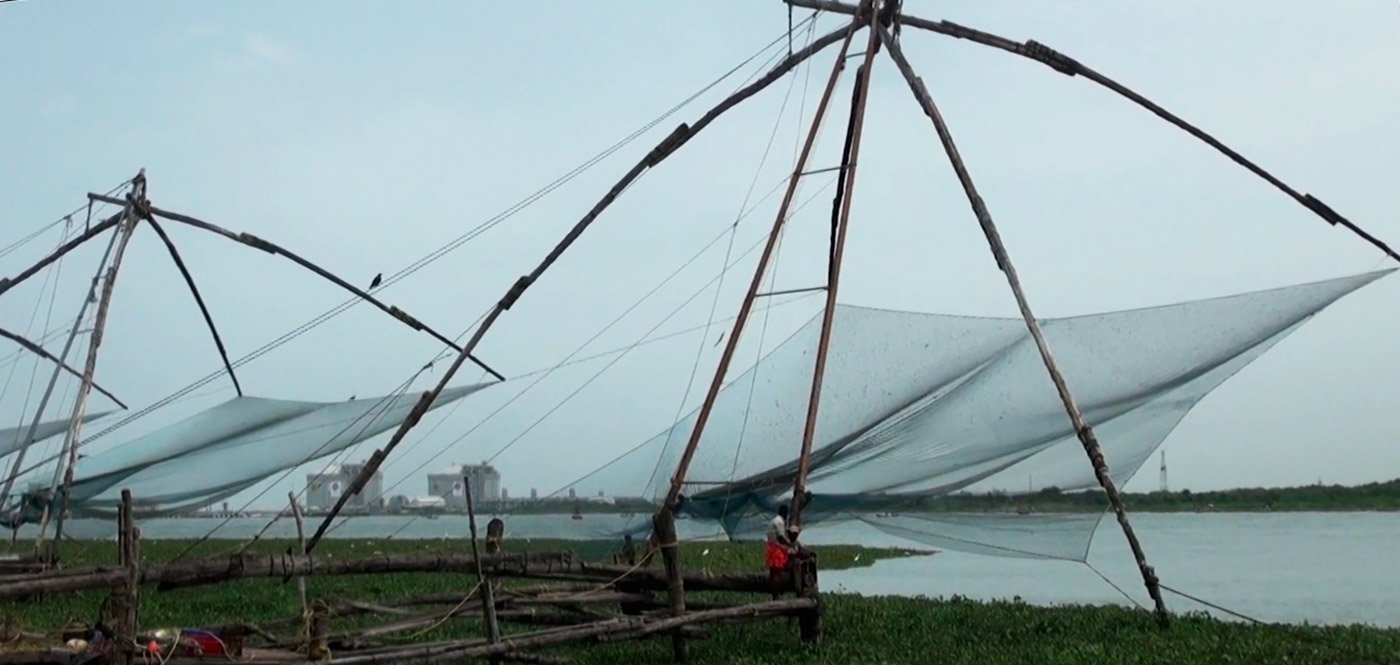 Chinese Fishing nets at Fort Kochi. Credit: PARI