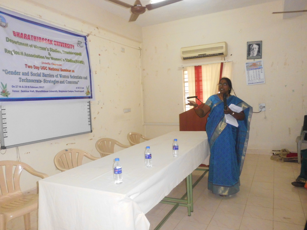 S. Jayalekshmi presenting at the conference. Credit: The Life of Science
