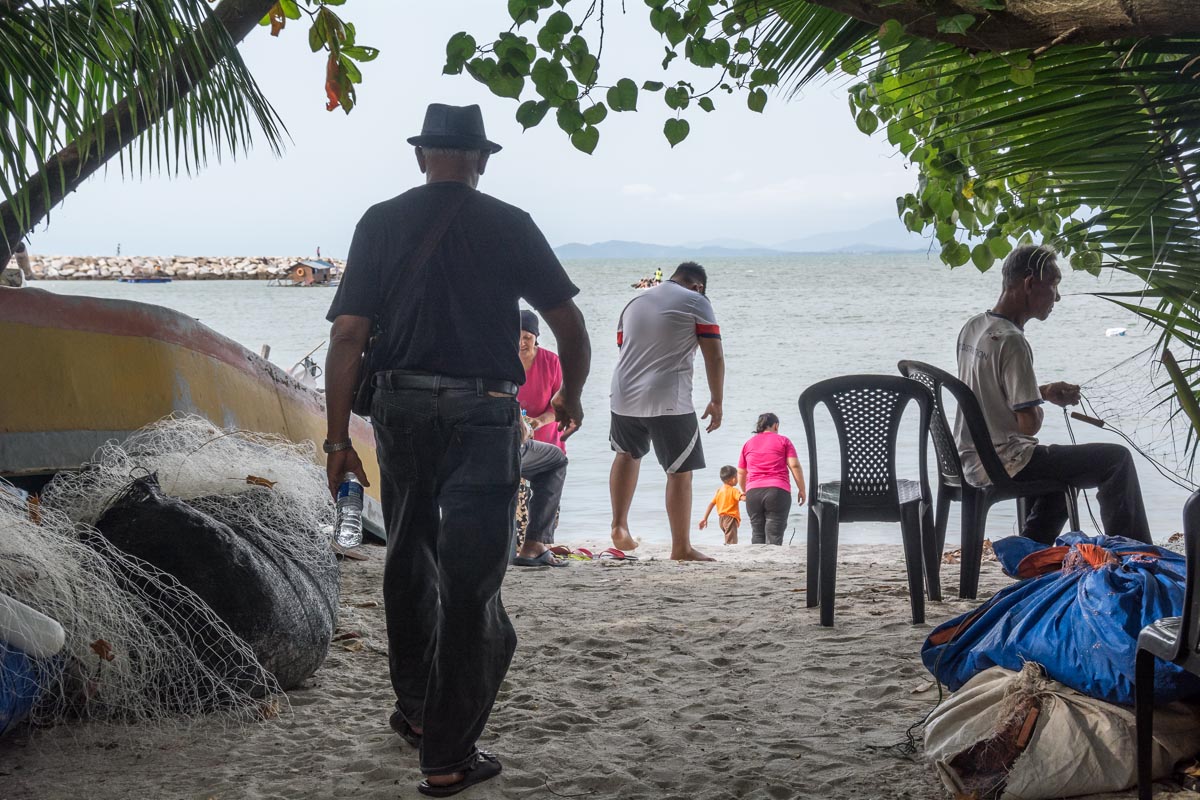 Fisherman Mr Mohd-Ishak (left) is Chairman of the Northern Fishing Community Group of Tanjung Tokong on Penang Island. Credit: Rod Harbinson via Mongabay