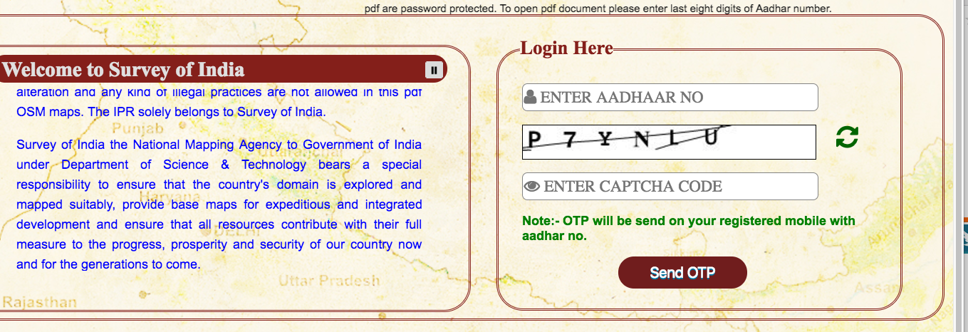 The Survey of India's new Nakshe portal. Credit: The Wire