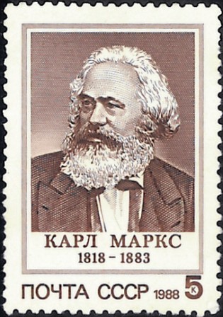 A stamp with Karl Marx on it from the Soviet Union. Credit: Wikimedia Commons