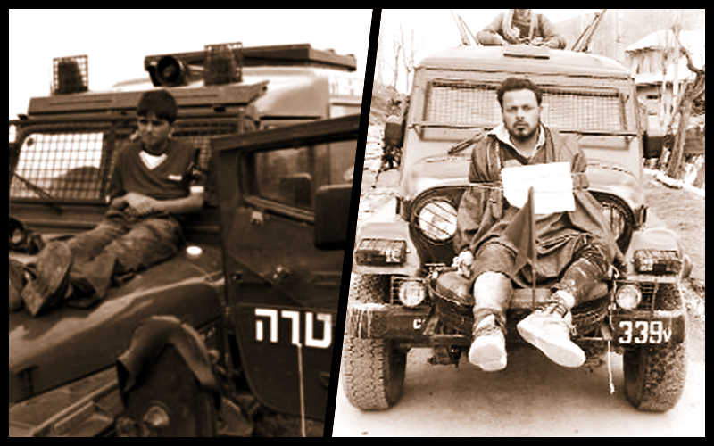 Human shield in Palestine and Kashmir. Credit: BBC/Video screengrab