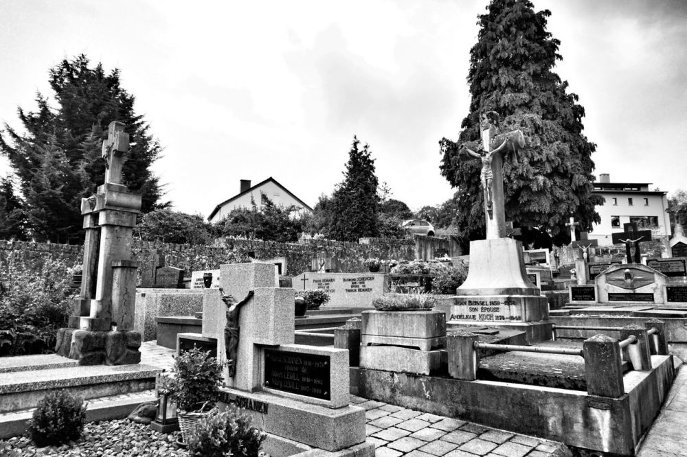 A cemetery in the sleepy village of Schengen is over 500 years old. Credit: Shome Basu/The Wire