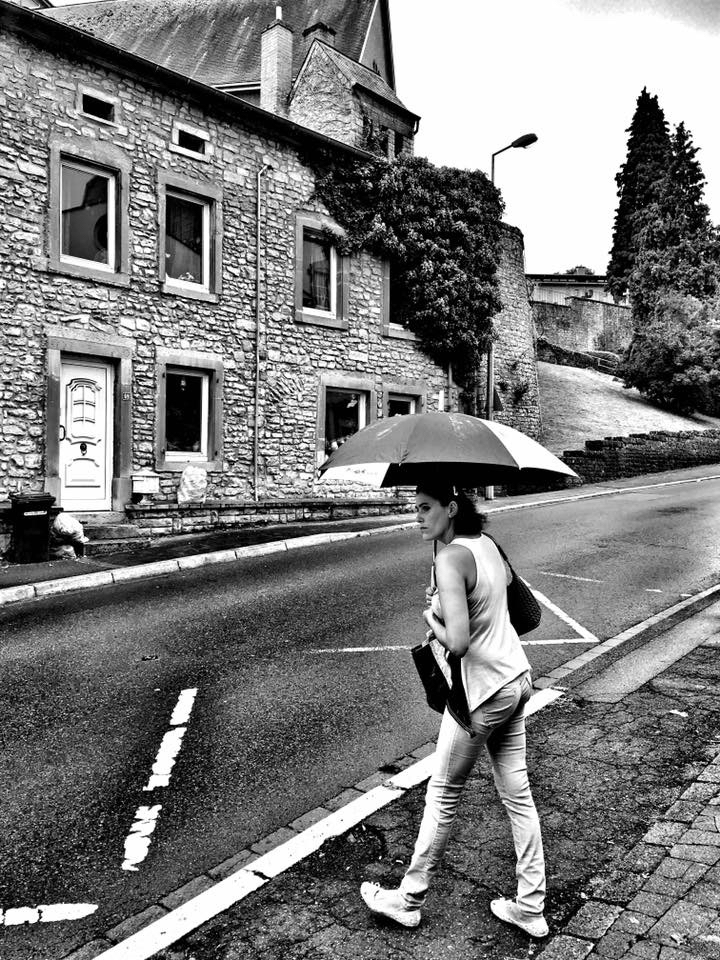 A Schengen resident waits for a bus as she has to go to Gare de Luxembourg (rail station). Bus comes either from Germany or France and plys till a place called Casino. From there one has to take another bus for the Luxembourg City. Total time of travel is an estimated 45 minutes. Credit: Shome Basu/The Wire
