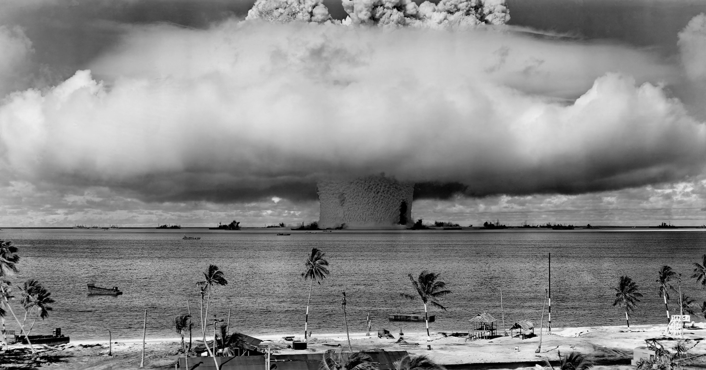 Mushroom-shaped cloud and water column from the underwater nuclear explosion of July 25, 1946, which was part of Operation Crossroads. Credit: Wikipedia