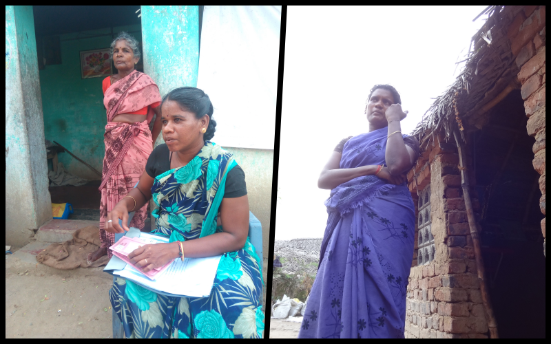 Kavitha and Arokyamary share the painful fallout of a biting drought in the Cauvery delta region in Tamil Nadu. Their young husbands, both tenant farmers, died of heart attacks that are being termed as shock deaths. Credit: Jaideep Hardikar