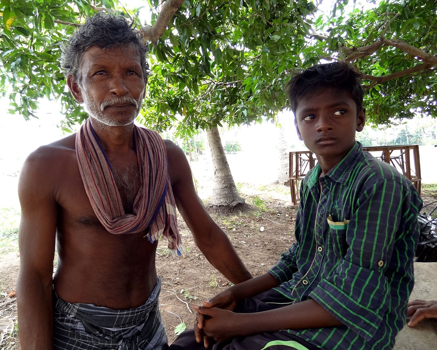 Inbaraj, who owns two acres on which he grows paddy, narrates a story of a ravaged farm economy in the drought in the once-fertile Cauvery delta Credit: PARI/Jaideep Hardikar