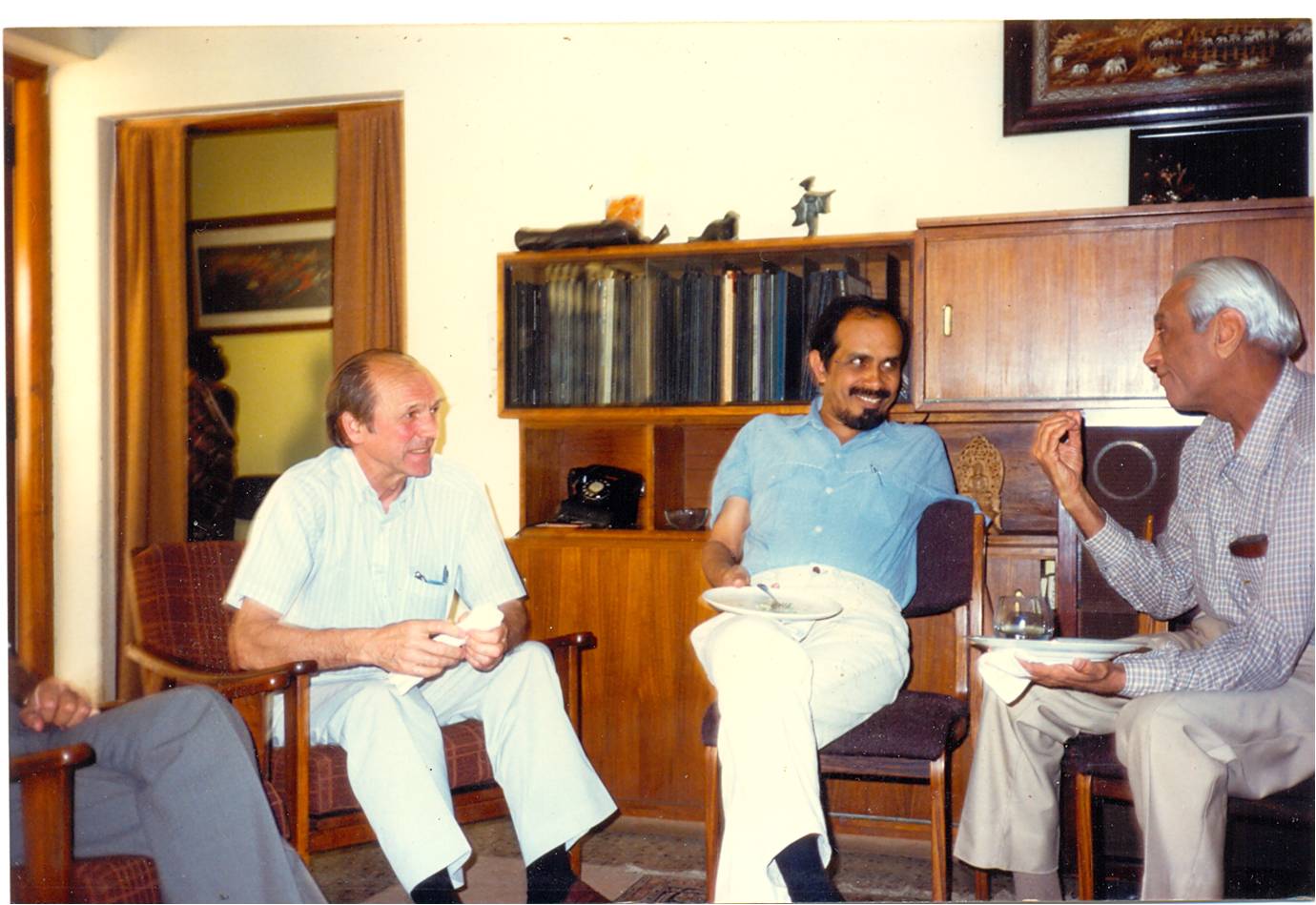 (L to R) Anatol Roshko, Roddam Narasimha and Satish Dhawan, all students of Hans Liepmann's. Credit: Roddam Narasimha