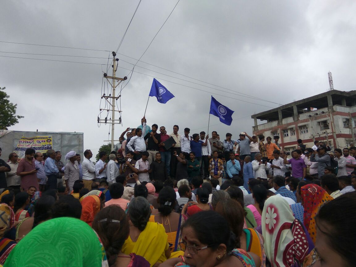 A press conference during the Azadi Kooch. Credit: Damayantee Dhar