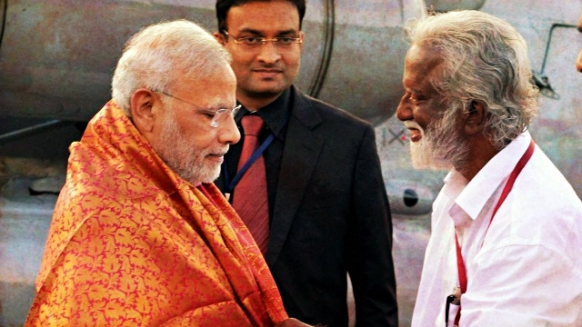Prime Minister Narendra Modi with BJP state president Kummanam Rajasekharan. Credit: PTI