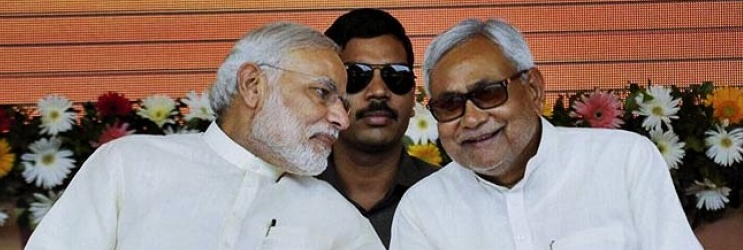 Prime Minister Narendra Modi with Bihar Chief Minister Nitish Kumar. Credit: PTI