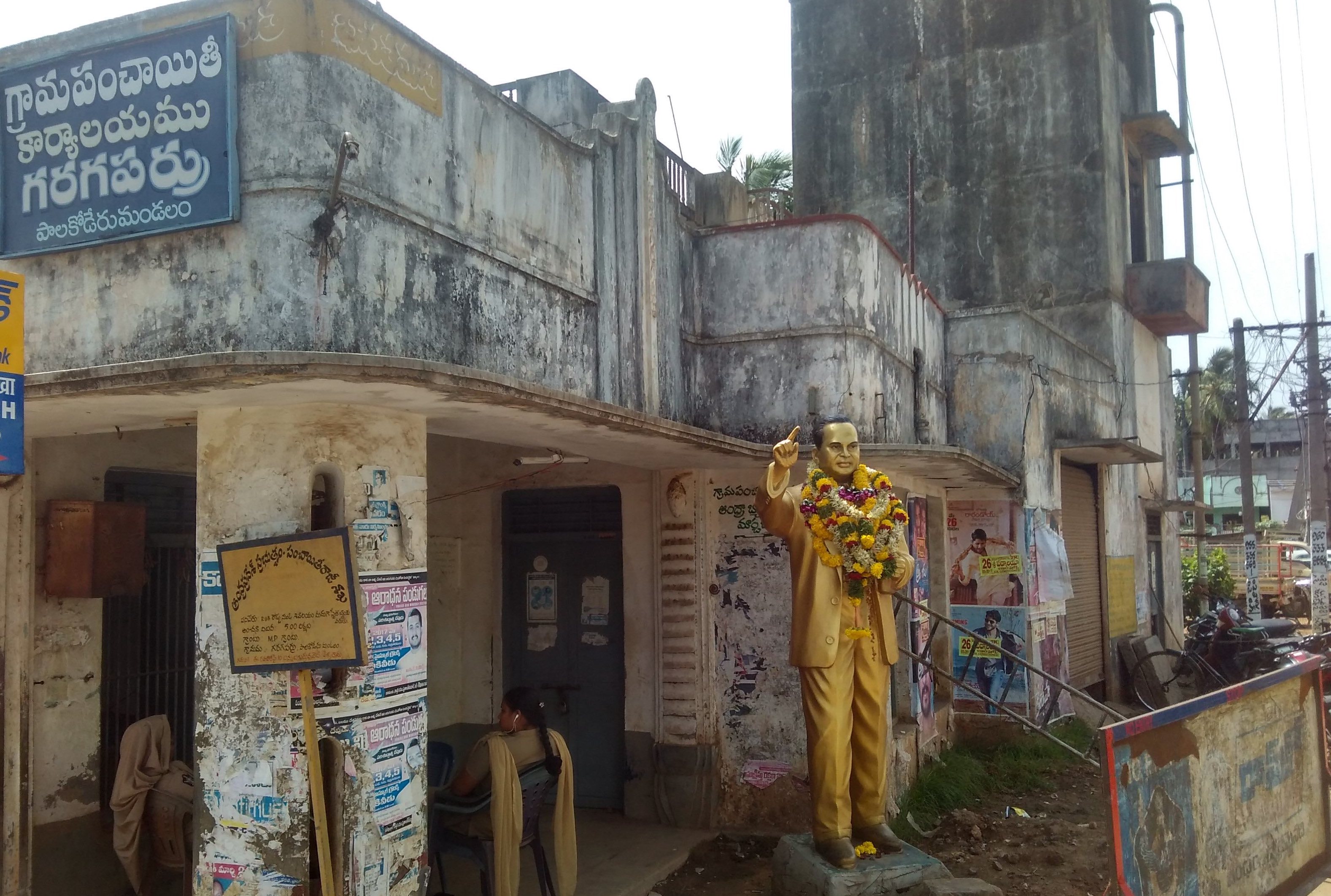 The place where Ambedkar statue is finally put after the intervention of the sub collector on the 24th of April. Credit: Rahul Maganti