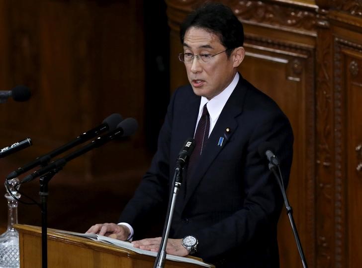 Japan's foreign minister Fumio Kishida delivers his policy speech at the lower house of parliament in Tokyo, Japan, January 22, 2016. Credit: Reuters/Toru Hanai/Files