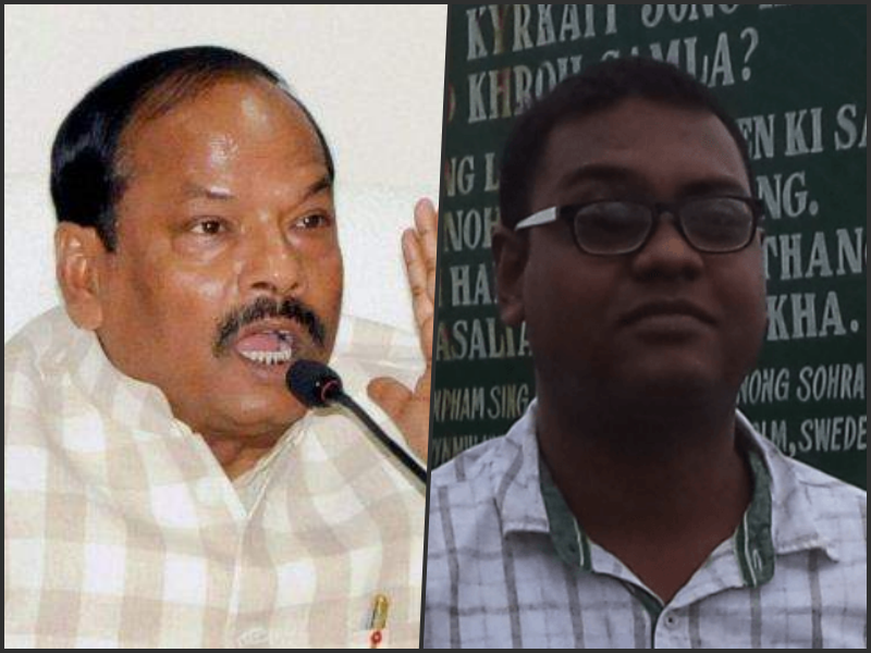Jharkhand CM Raghubar Das (left) and author Hansda Sowvendra Shekhar who's book on adivasis has been banned. Credit: PTI/Facebook
