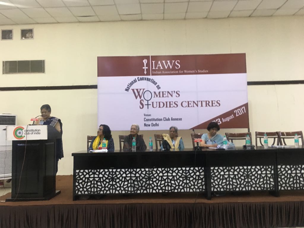 From left, Padmini Swaminathan, Devika Jain, Maitreyi Krishnaraj, Kumur Sharma and Malini Bhattacharya. Credit: Amanat Khullar/The Wire