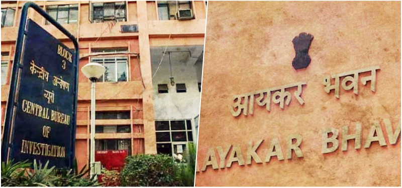 Left: CBI main office in Delhi. Right: Income Tax department building. Credit: PTI