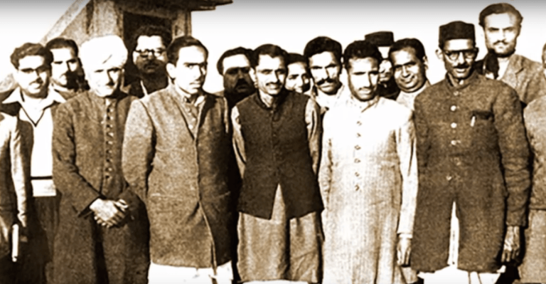 Deendayal Upadhyaya and associates. Screen grab from YouTube/Deendayal Upadhyaya | Jeevan Darshan, a film directed by Vinay – Samaksh