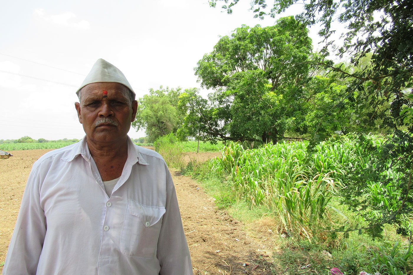 Haribhau Pote of Raigavan village lost land in mortgage to the moneylender, and paid vast sums to clear his debts with the sahucar, but was fearful of approaching the police. Credit: Parth M.N.