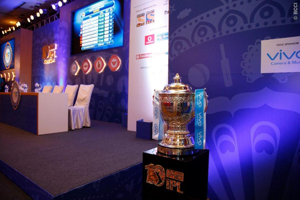 The IPL trophy during the player auction in Bangalore in February 2017. Courtesy: IPL