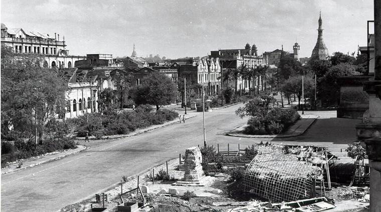 The destruction of Rangoon in the aftermath of the Second World War. Credit: Wikimedia Commons