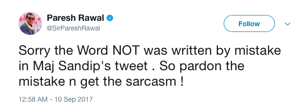 Paresh Rawal, Gauri Lankesh, Sandeep Unnikrishnan