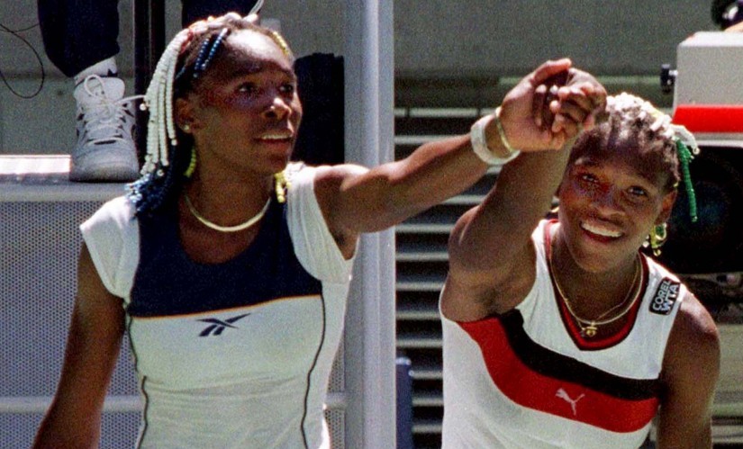 Venus Williams, left, and her sister Serena at the Australian Open in 1998. Credit: Reuters