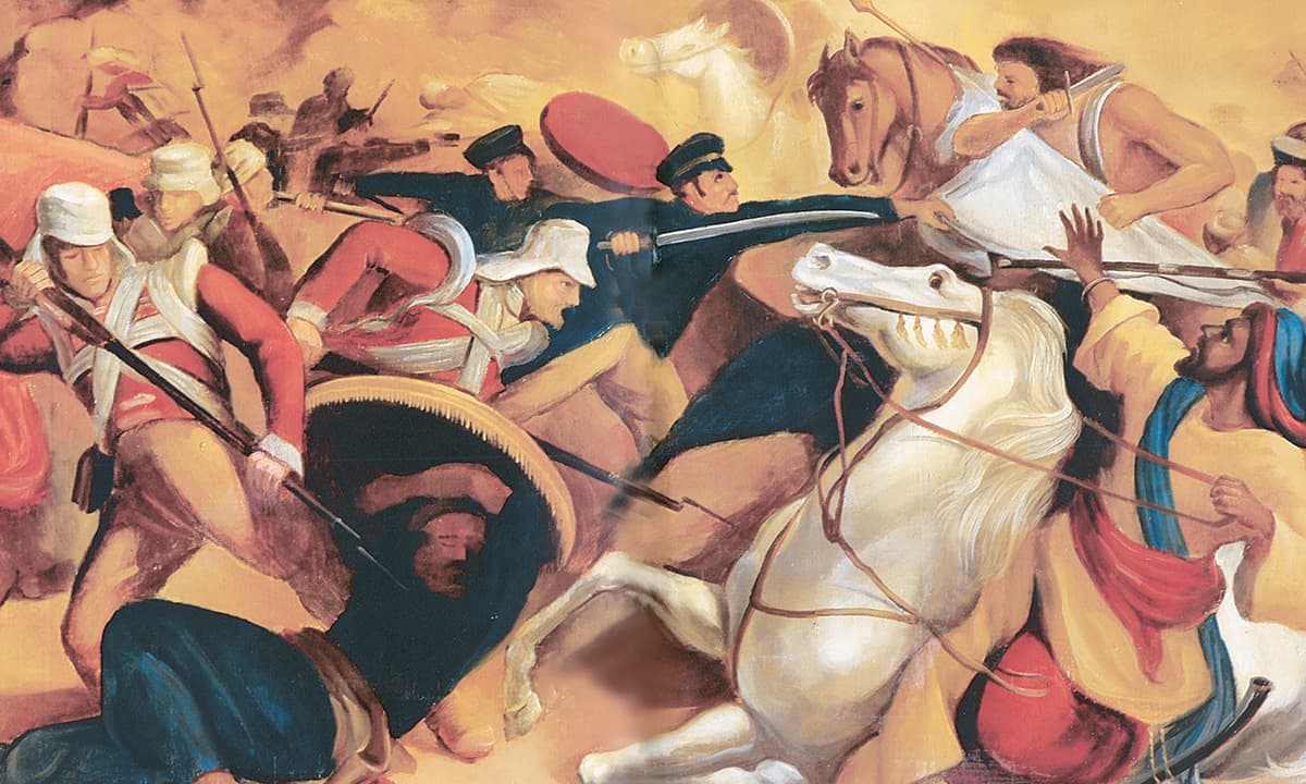 Battle of Miani, oil on wood. Credit: Dry leaves from young Egypt, Volume I