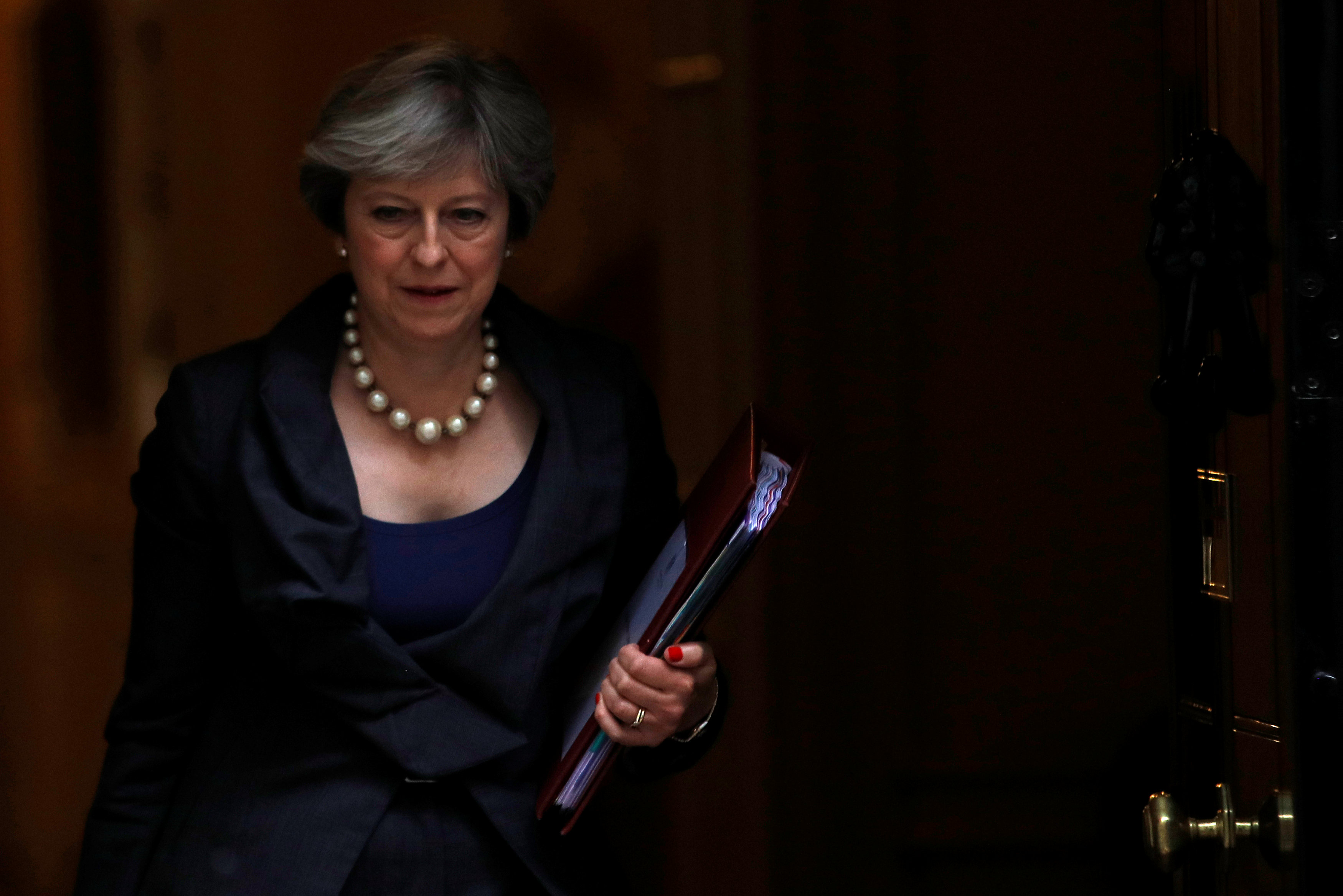 Britain's Prime Minster Theresa May leaves 10 Downing Street in London, Britain, October 11, 2017. Credit: Reuters/Peter NichollsBritain's Prime Minster Theresa May leaves 10 Downing Street in London, Britain, October 11, 2017. Credit: Reuters/Peter Nicholls