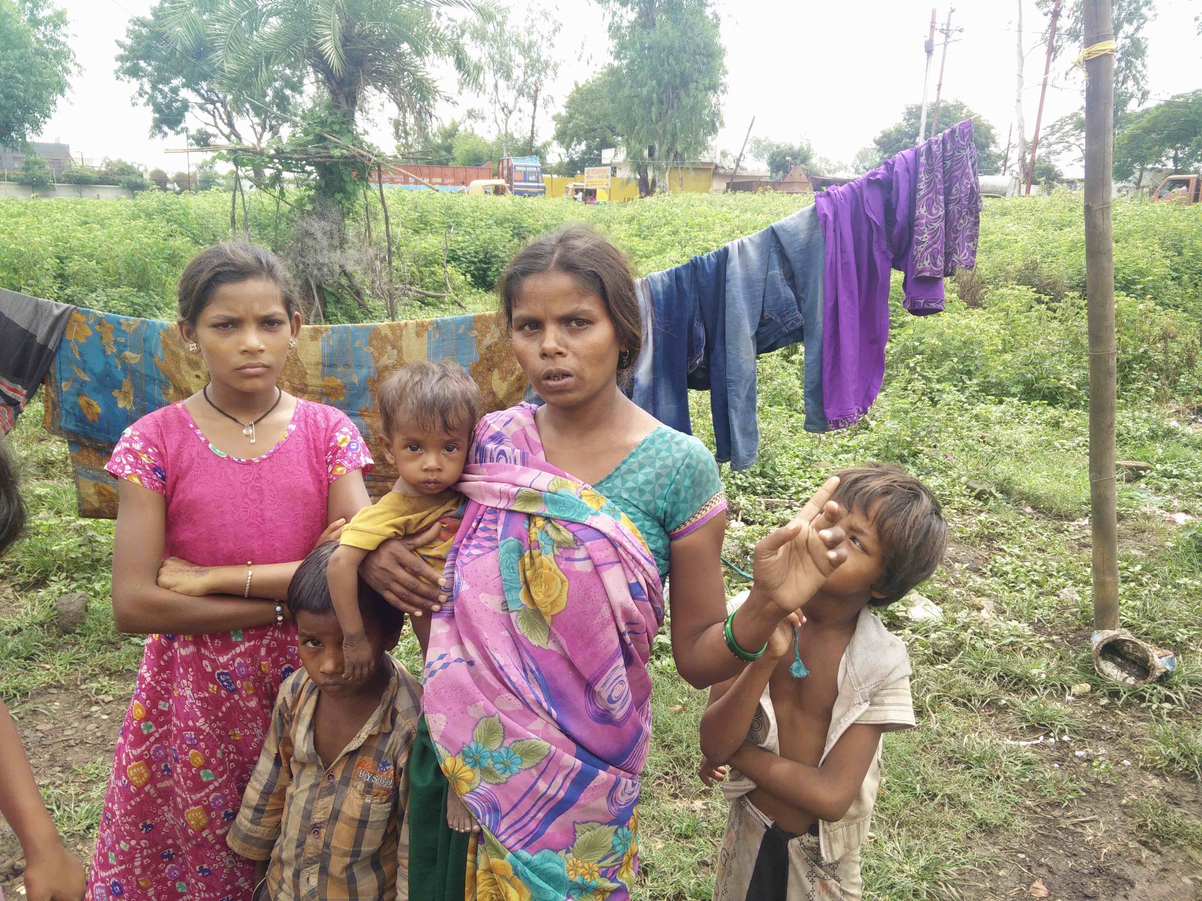 Nanjubai and 40 other families lost their houses to a demolition drive carried out by the Indore Municipal Corporation at Sukhniwas slums after the corporation failed to build toilets on time. Credit: Sukanya Shantha