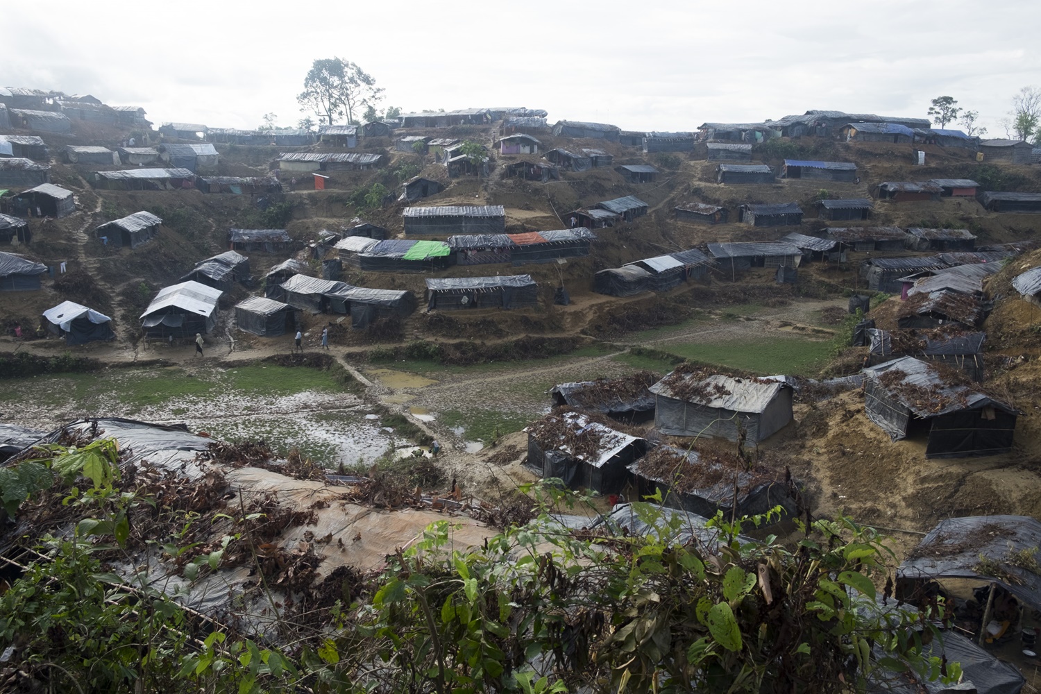 Kutupalong Camp during rain. Credit: Parvez Ahmed