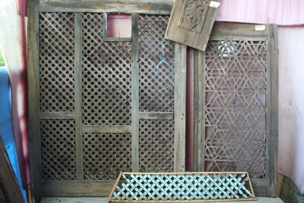 Old wooden latice work preserved in the museum.
