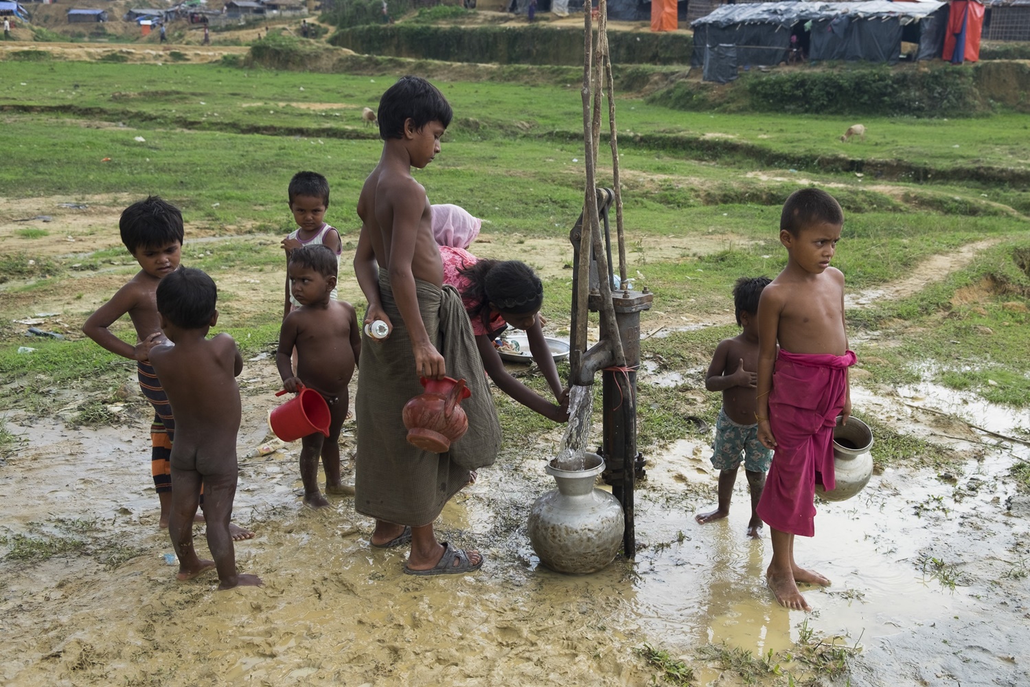 A tube well in the camp. Credit: Parvez Ahmed