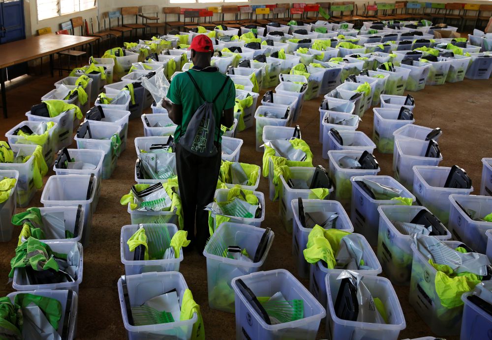 Ballot boxes and election materials are seen at a tallying centre in Kisumu, Kenya October 27, 2017. Credit: Reuters/Baz Ratner