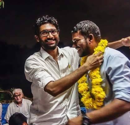 Rakesh Maheria with Jignesh Mevani. Credit: Damayantee Dhar