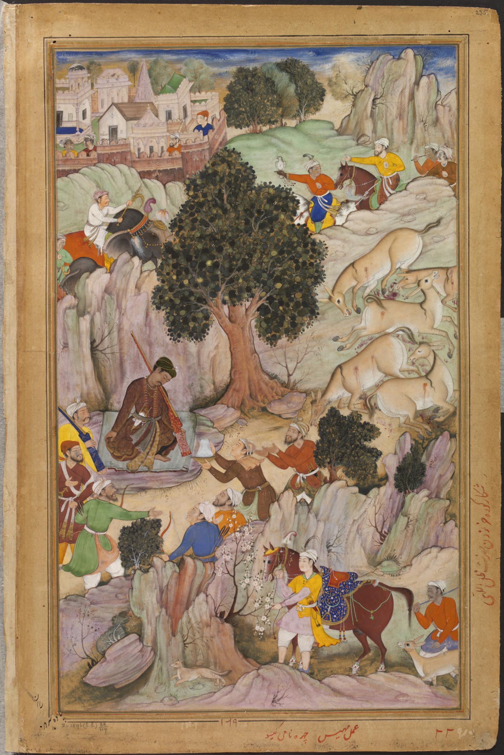A painting of Akbar on a wild-ass hunt. © Victoria and Albert Museum, London