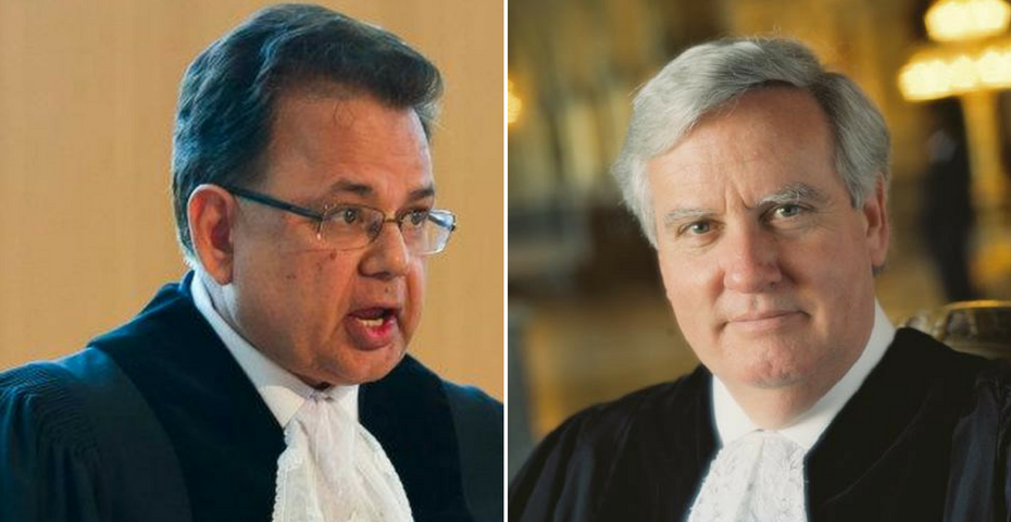Indian candidate Dalveer Bhandari and British candidate Christopher Greenwood. Credit: Wikimedia Commons