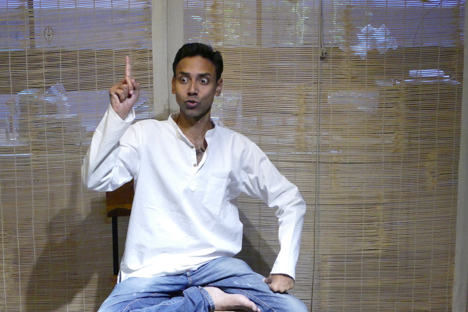 “Beta, chunav aa raha hai, meri raksha ka andolan ched do, desh ki janta abhi moorkh hai, meri raksha ka andolan chedkar vote le lo,” (Child, elections are approaching, begin the movement for my protection, the nation's population is a fool at the moment, by beginning the movement for my protection, you can take the vote. Credit: Jashn-E-Qalam