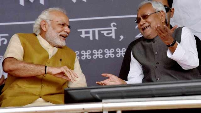 Nitish Kumar with Prime Minister Narendra Modi. Credit: PTI