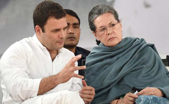 Rahul Gandhi with Sonia Gandhi. Credit: PTI