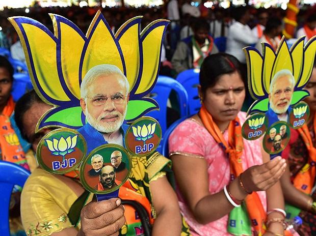 BJP supporters in Gujarat. Credit: PTI