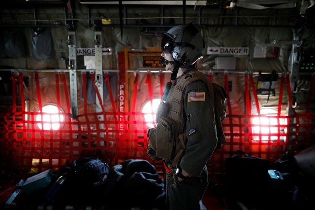 A US soldier takes part in a joint aerial drill exercise called 'Vigilant Ace' between U.S. and South Korea, at the Osan Air Base in Pyeongtaek, South Korea, December 6, 2017. Credit: Reuters/Kim Hong-Ji