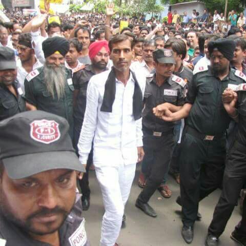 File photo of Hitesh Sanklecha during the anti-GST protests. Credit: Damayantee Dhar