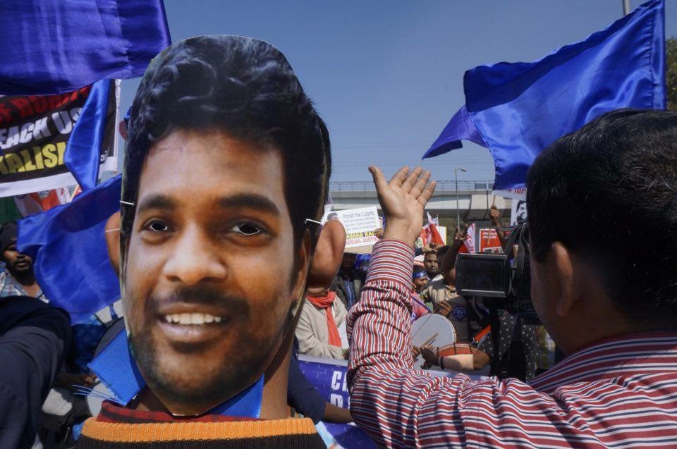 ‘chalo dilli’  students  politicians march seeking justice for rohith vemula