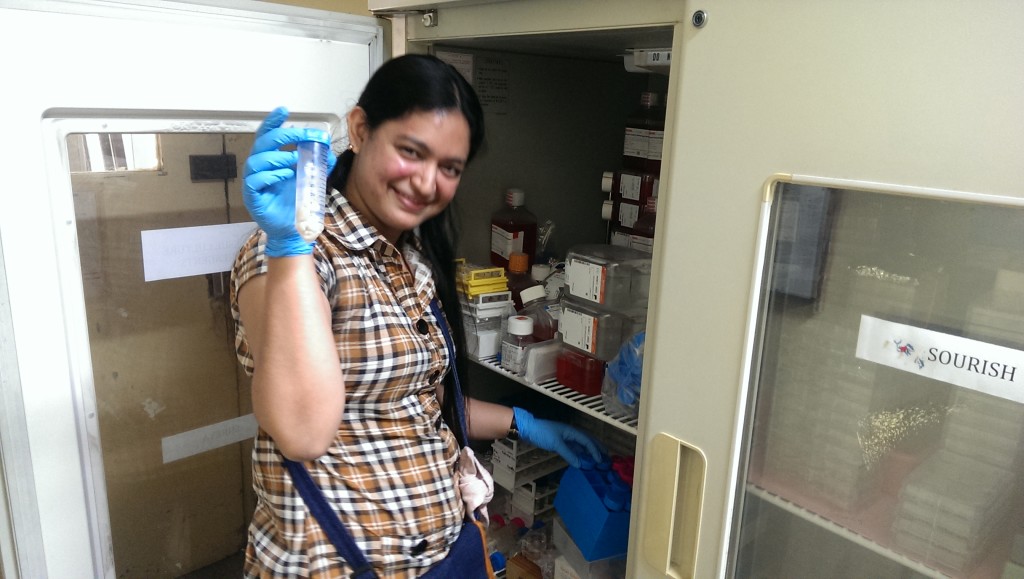 Shreya, one of Vaidya's PhD students, shows this writer around the lab. Credit: Nandita Jayaraj/TLoS