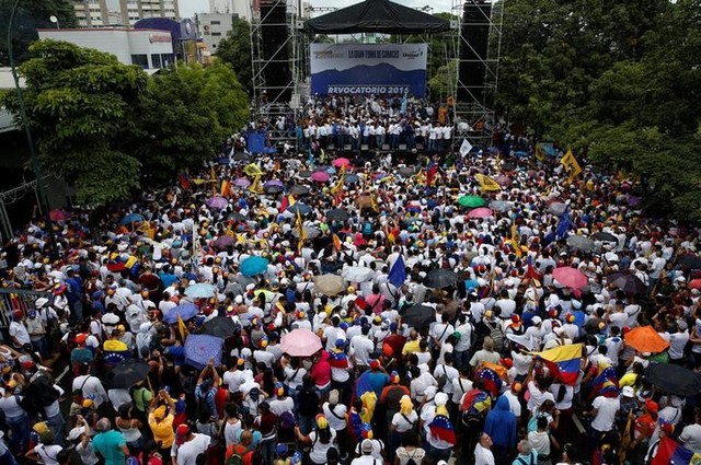 caracas sees large protests against venezuelan president maduro