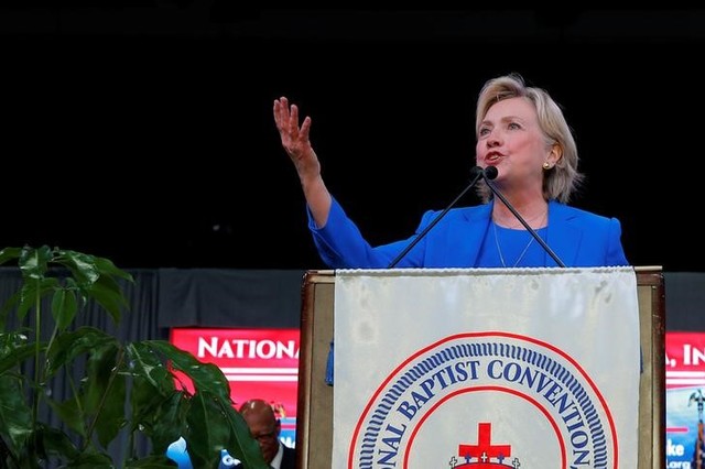 as polls tighten  clinton shifts focus to herself instead of trump