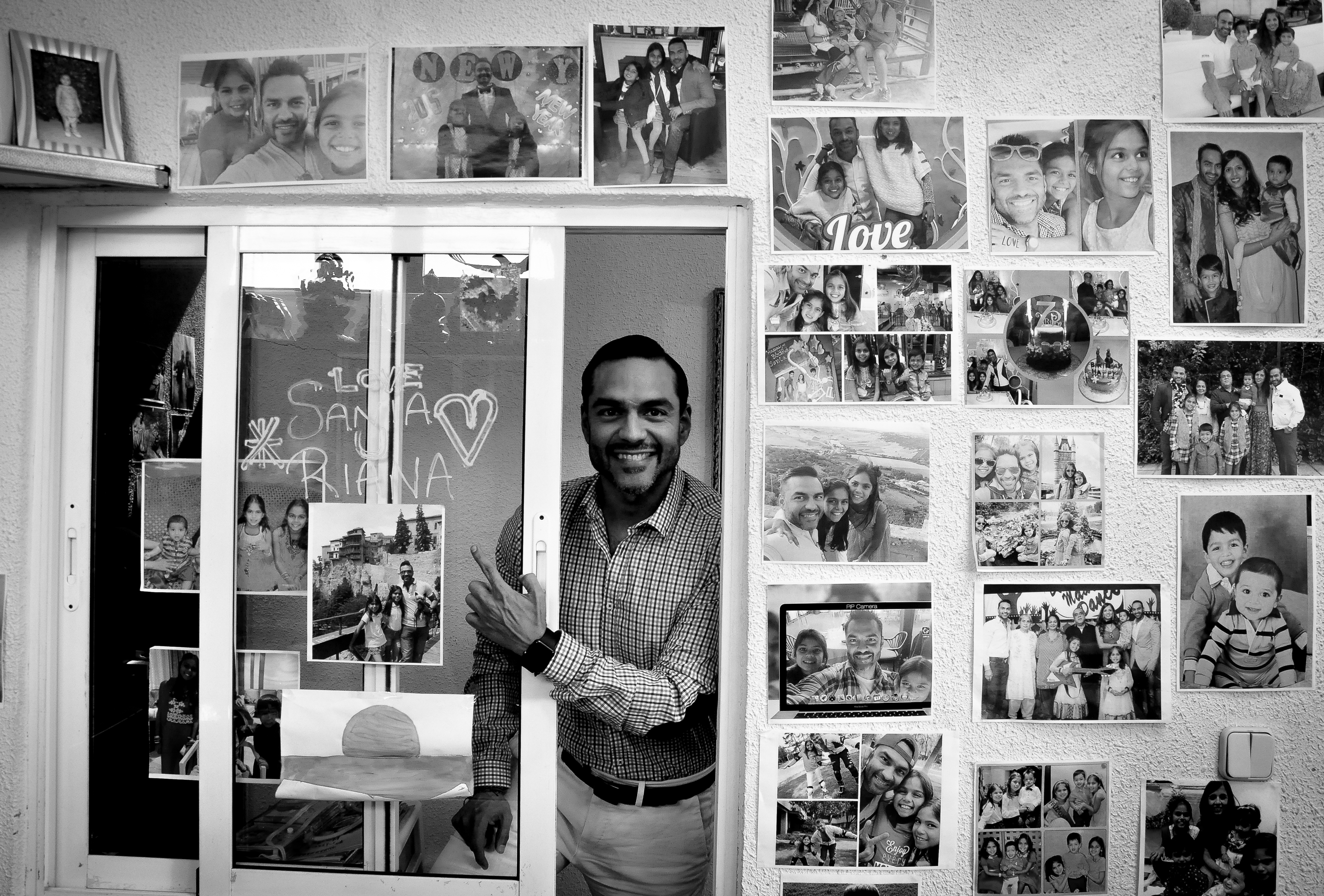 Kamal Parwani's office is most interesting – every inch of the wall is pasted with family photographs, mainly of his two daughters. He says “that’s my CV, that’s my encyclopedia”.  He got into business at the age of 17 as he didn’t want to waste time on education. Now, 37-year-old Kamal runs a 5,000 square metre warehouse, trading in over 7,000 items every day. Credit: Kounteya Sinha