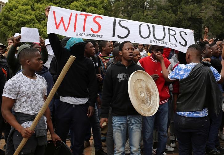 south africa s wits university reopens as student protests continue