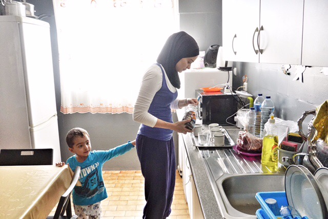 The kitchen of the home they are staying in, belong to a man who was a refugee from Bosnia in the mid-1990s. Credit: Shome Basu