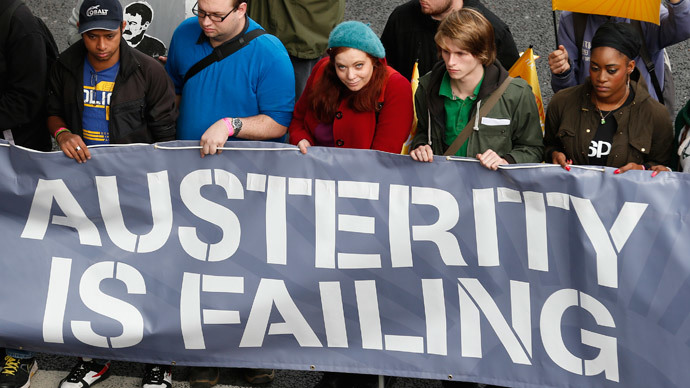 An anti-austerity protest in London. Credit: Suzanne Plunkett/Reuters